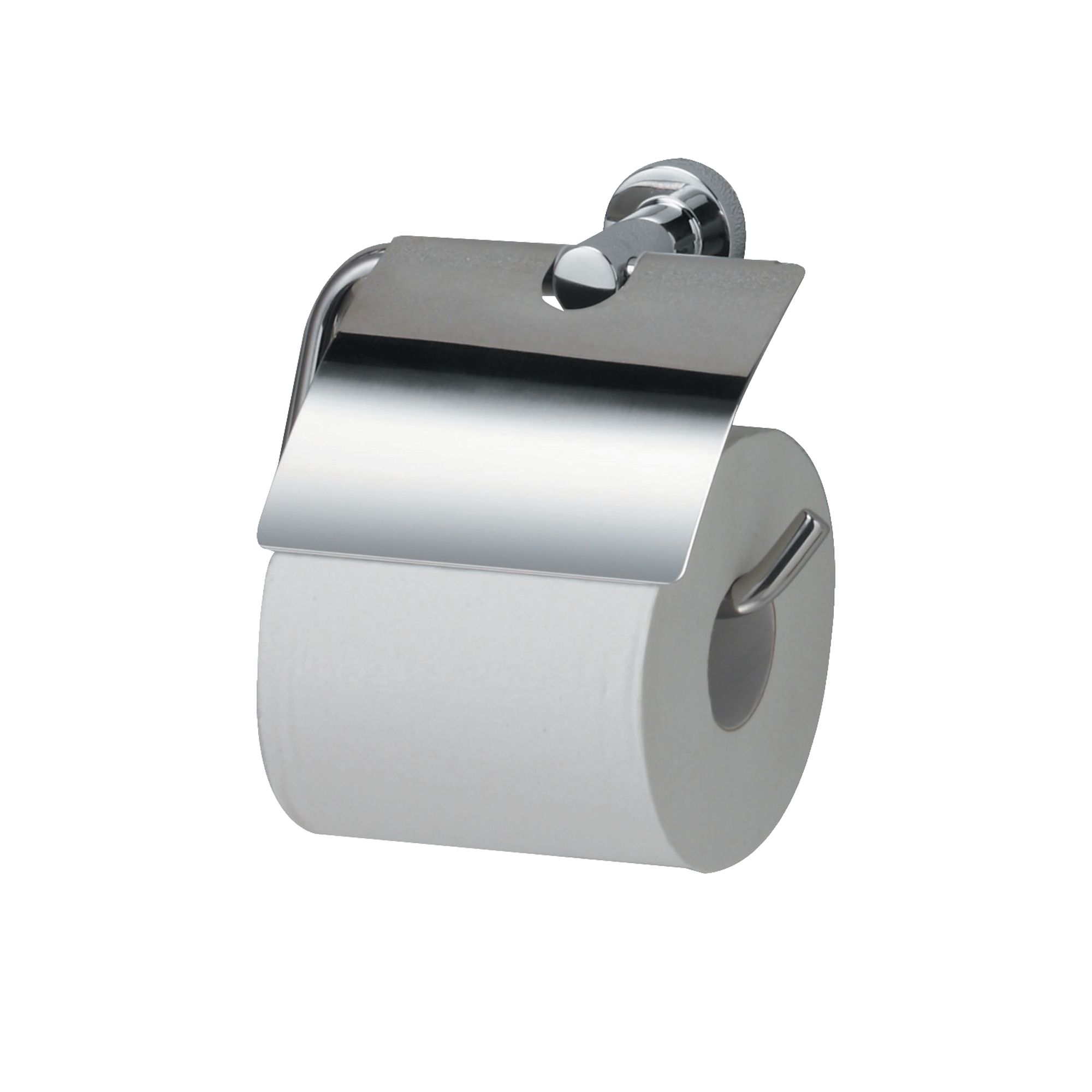 Classic Round Brushed Nickel Wall-Mounted Toilet Paper Holder +